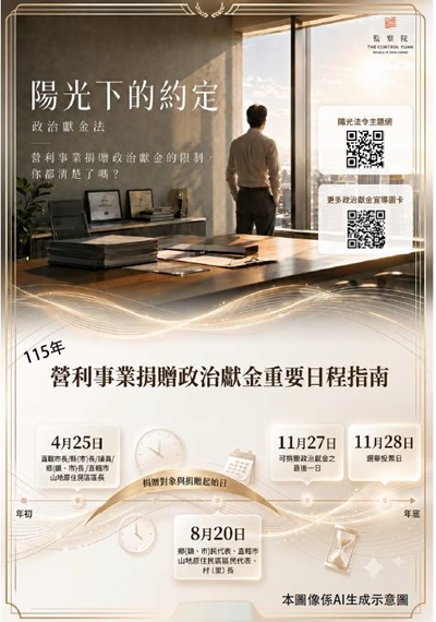 115年營利事業捐贈政治獻金文宣